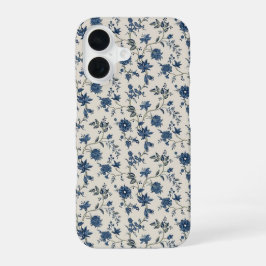 16 Funda para iPhone floral botánico azul vintage