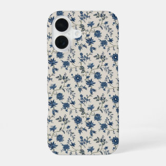 16 Funda para iPhone floral botánico azul vintage