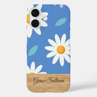 16 Funda para iPhone floral de margarita azul persona