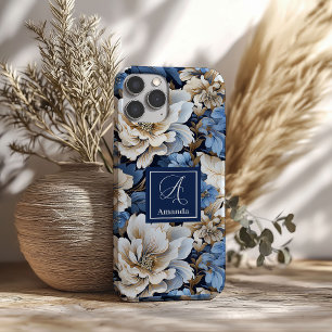 16 Funda para iPhone Flores Azules Modernas Floral El