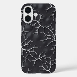 16 Funda para iPhone gris oscuro con textura de rama
