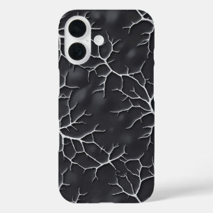 16 Funda para iPhone gris oscuro con textura de rama
