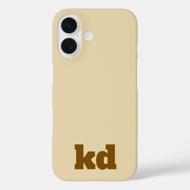 16 Funda para iPhone / iPad con monograma beige y mar (Reverso )