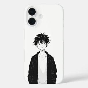 16 Funda para iPhone / iPad de Anime Boy Minimalista