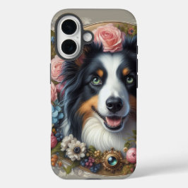 16 Funda para iPhone / iPad de Border Collie con rosa