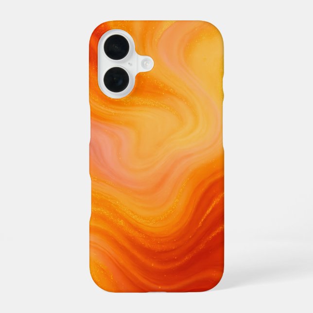 16 Funda para iPhone / iPad de mármol naranja ardient (Reverso )