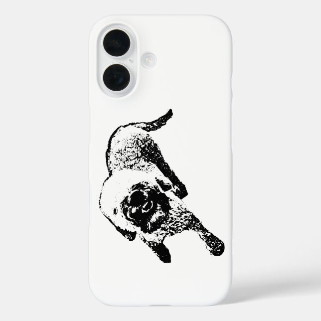 16 Funda para iPhone Lagotto – Silueta de Tinta de Pe (Reverso )