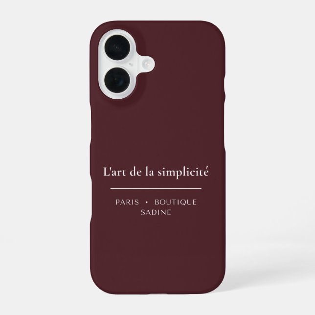 16 Funda para iPhone L'art de la Simplicité Borgoña (Reverso )