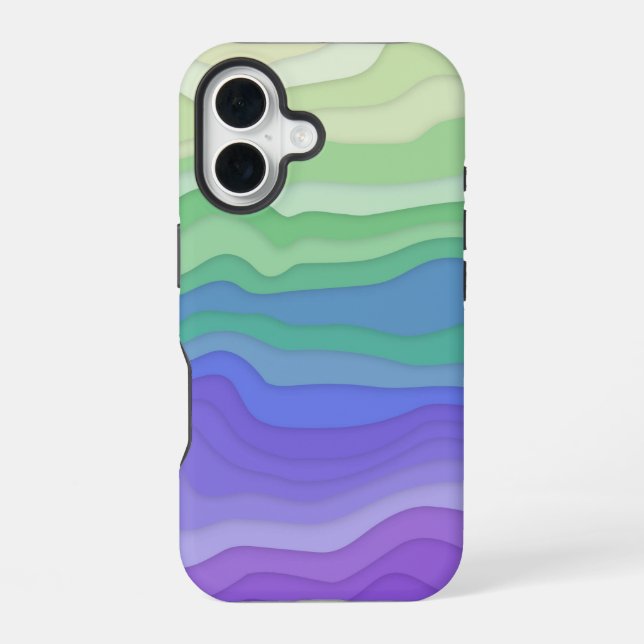 16 Funda para iPhone Layered Waves | Matcha Lavender (Reverso )