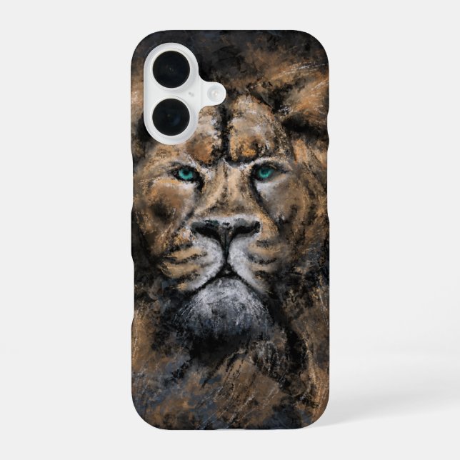 16 Funda para iPhone León con Ojos Verdes (Reverso )