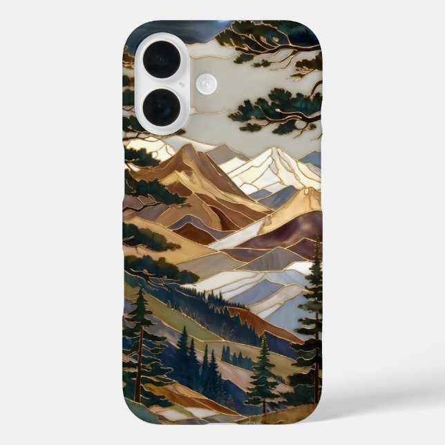 16 Funda para iPhone Nature Mountain Diseño de paisaj (Reverso )