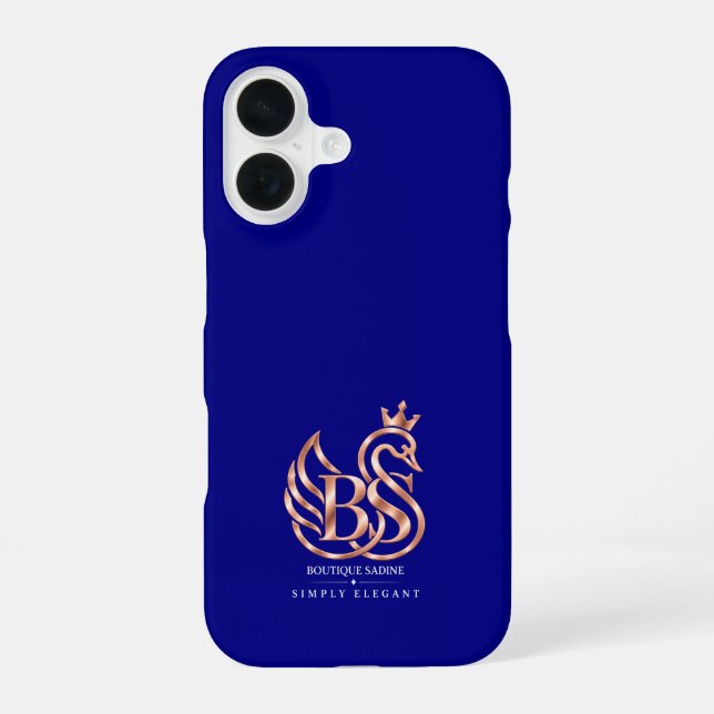 16 Funda para iPhone Navy Bleu Cisne Elegante Minimal (Reverso )
