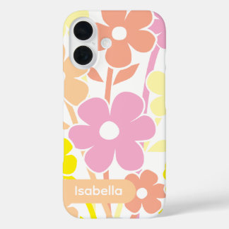 16 Funda para iPhone patrón floral colorido estético