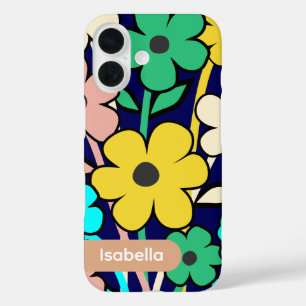 16 Funda para iPhone patrón floral colorido estético