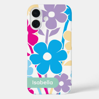 16 Funda para iPhone patrón floral colorido estético