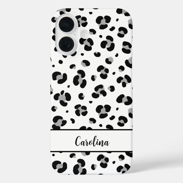 16 Funda para iPhone personalizada con leopardo negro (Reverso )