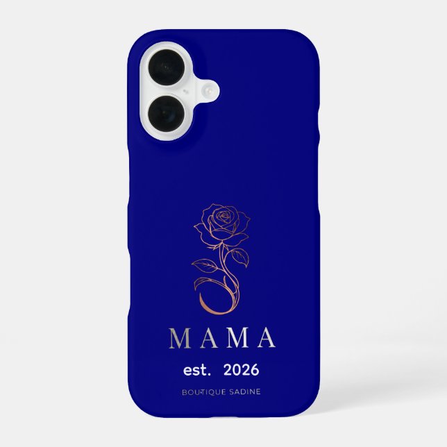16 Funda para iPhone Personalizada MAMA Rosa Azul Mar (Reverso )