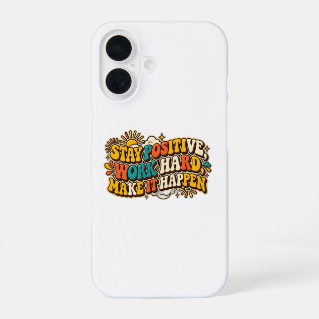 16 Funda para iPhone Retro Mantén la Positividad (Reverso )