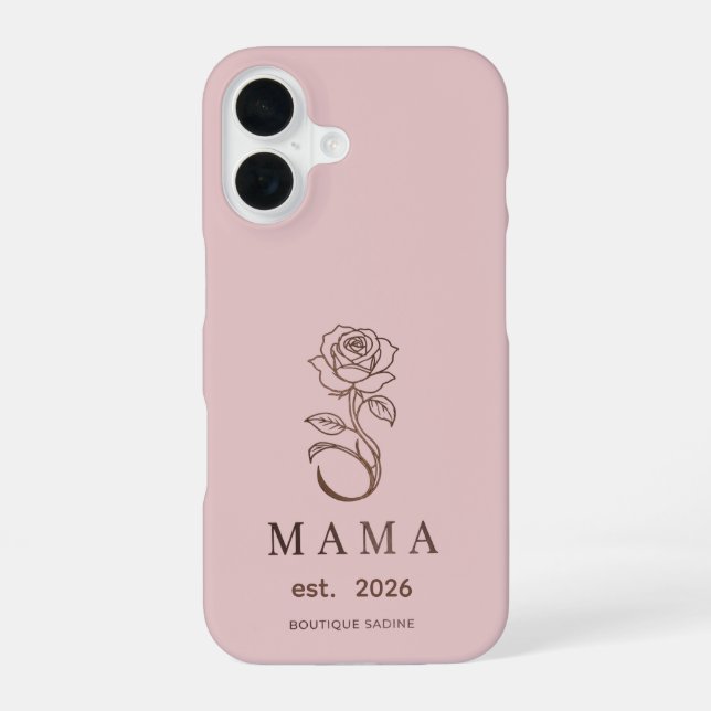 16 Funda para iPhone rosa con tono de rosa personaliz (Reverso )