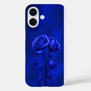 16 Funda para iPhone Rosas Azules Reales Brillan