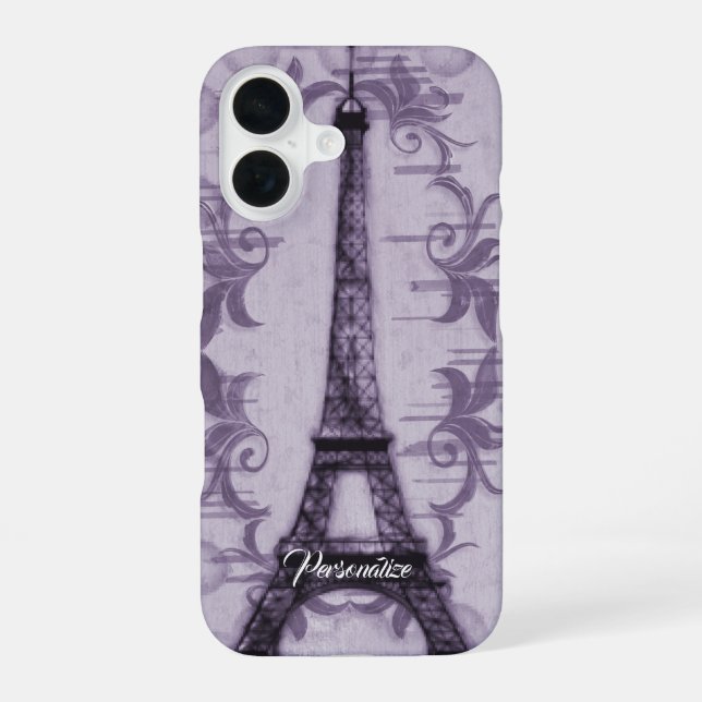 16 Funda para iPhone Torre Eiffel Lavanda (Reverso )