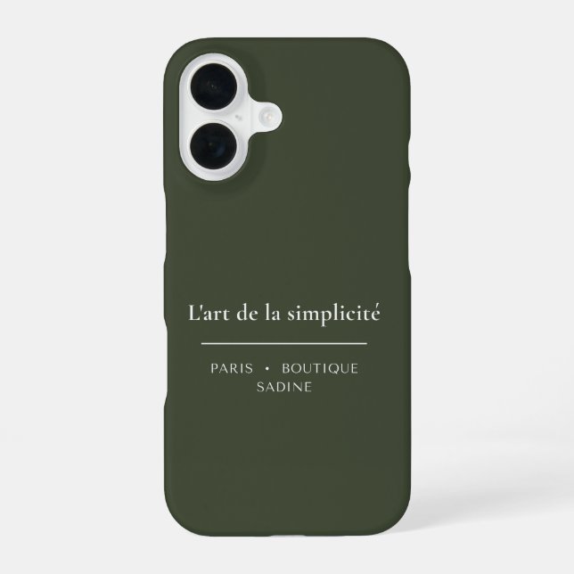 16 Funda para iPhone verde oliva L'art de la Simplici (Reverso )