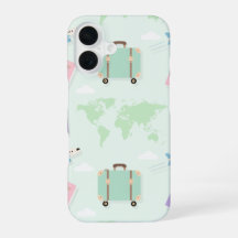 Funda para iPhone verde pastel con garabatos de vi