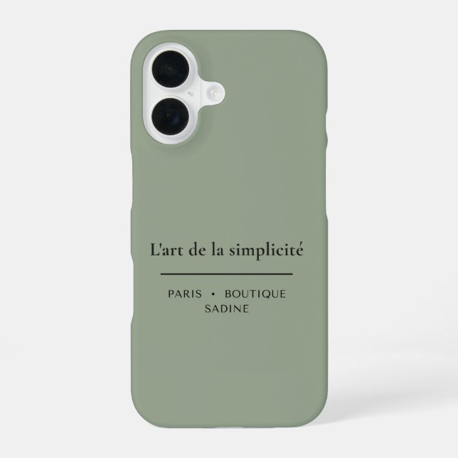 16 Funda para iPhone verde sage L'art de la Simplicit (Reverso )