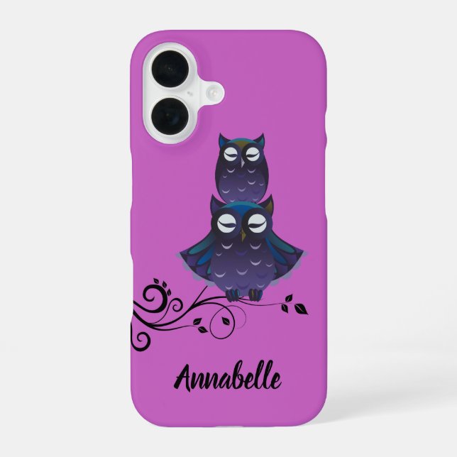 16 Funda para teléfono celular iPhone con tema de búh (Reverso )