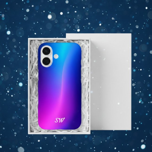 16 Funda personalizada azul moderna para iPhone (Subido por el creador)