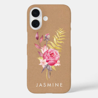 16 Funda personalizada para iPhone con flores de acua
