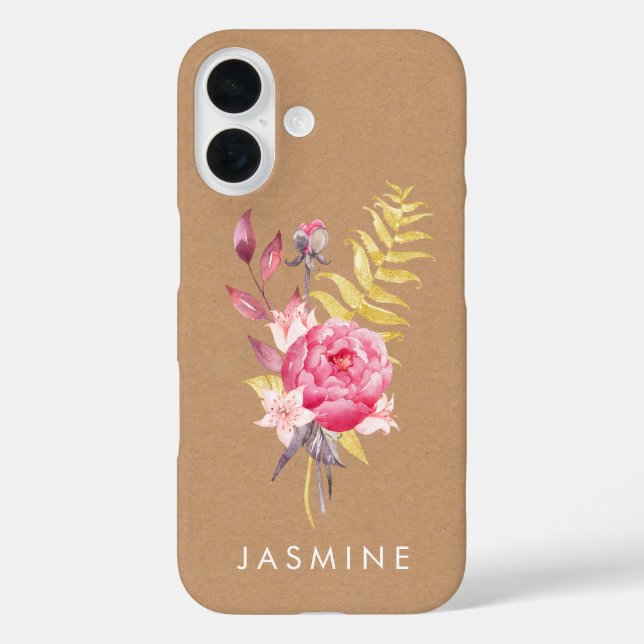 16 Funda personalizada para iPhone con flores de acua (Reverso )