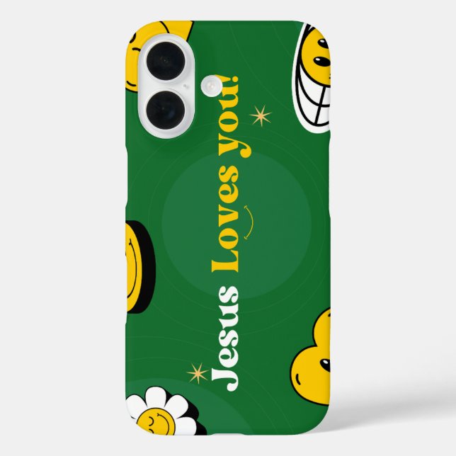 16 Jesús te ama Sonríe Cute funda para iPhone / iPad (Reverso )