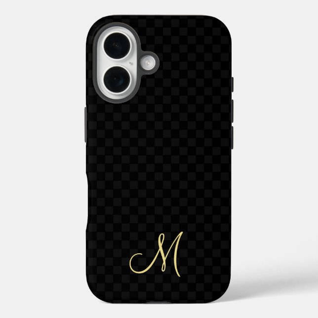 16 Modelo de monograma moderno iPhone Slim Fit Funda  (Reverso )