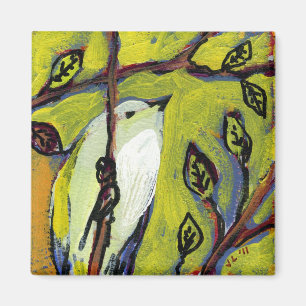 16 pájaros, ningunos 10 - imán cuadrado