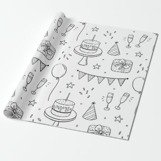 16- Patrón de papel de envoltura de cumpleaños