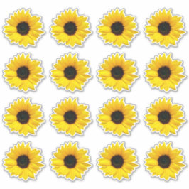 16 pegatinas de flores de girasol amarillas con fo