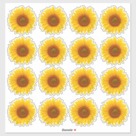 16 Pegatinas de girasol naranja amarillo con forma