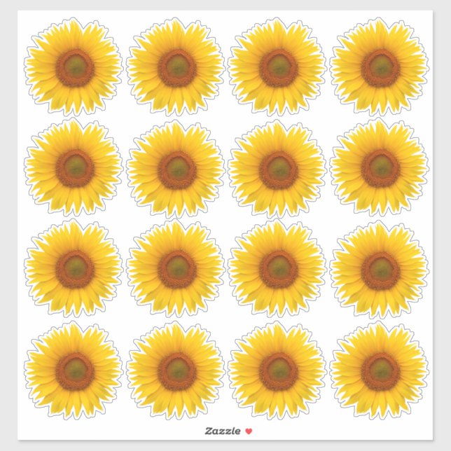 16 Pegatinas de girasol naranja amarillo con forma (Hoja)