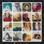 16 Plantilla de rompecabezas de fotos de color bla<br><div class="desc">Rompecabezas fotográfico personalizado de 16 con marco blanco redondeado.</div>