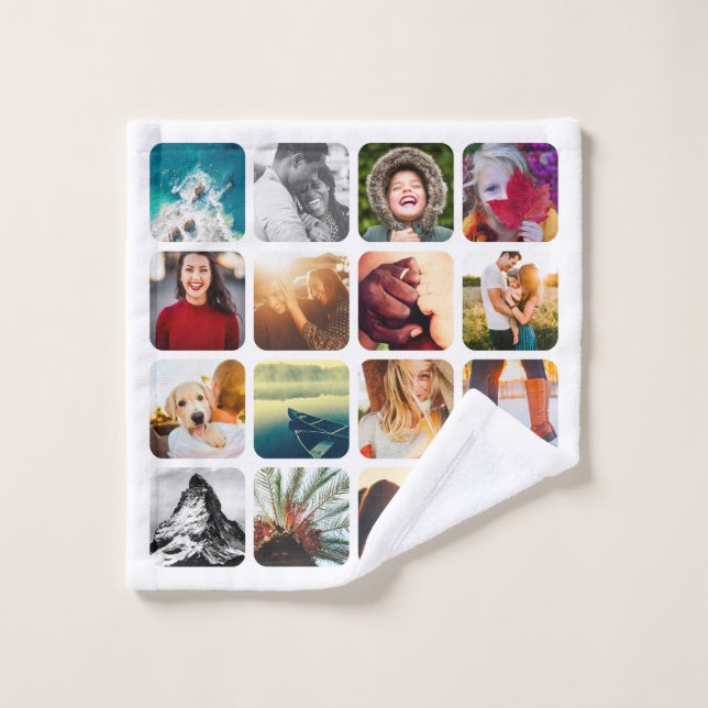 16 Plantilla de tela de lavado de fotos Marco redo (Toallita)