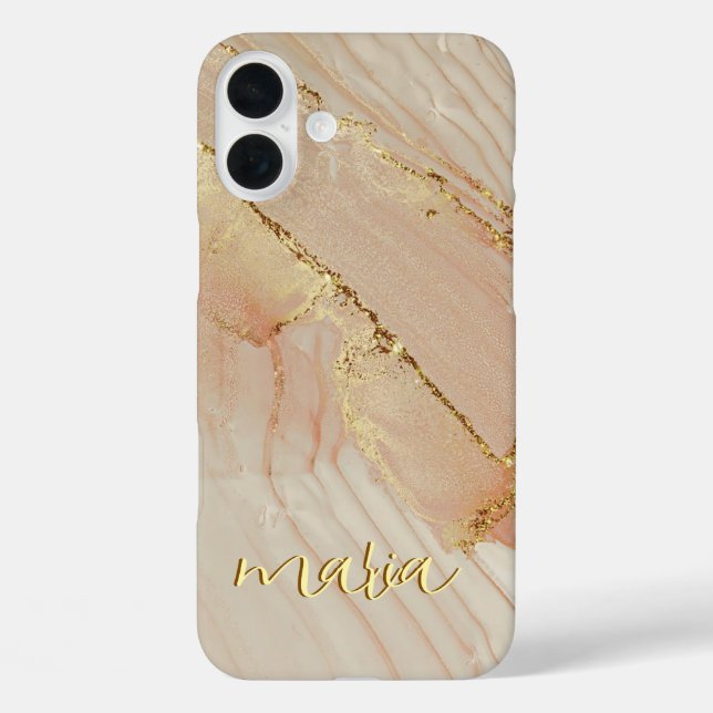 16 Plus Funda monograma chic tinta alcohol para iPhone Mat (Reverso )