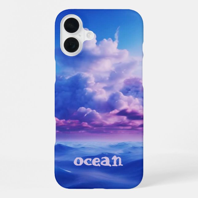 16 Plus Funda monogramada Blue Ocean para iPhone de Mate (Reverso )