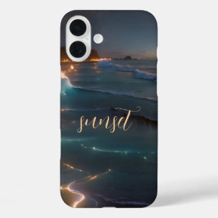 16 Plus Funda Monogramada del océano atardecer - iPhone ma
