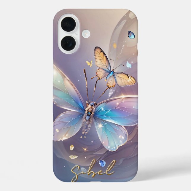 16 Plus Funda monogramado de mariposa gradiente - iPhone m (Reverso )