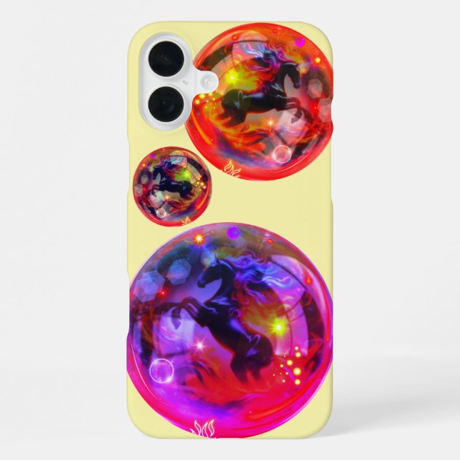 16 Plus Funda para iPhone 13 de unicornio burbuja (Reverso )