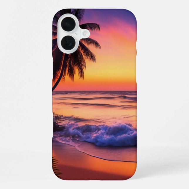 16 Plus Funda para iPhone Atardecer Tropical (Reverso )