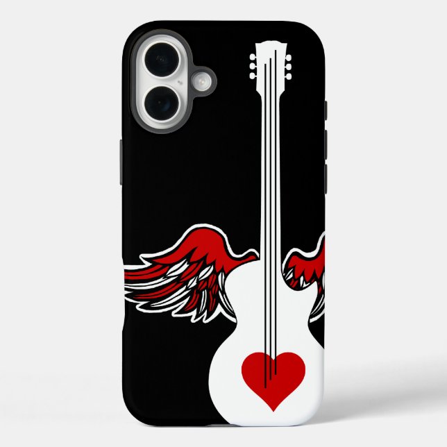 16 Plus Funda para iPhone Case-Mate Flying Heart Guitar (Reverso )