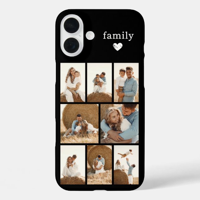 16 Plus Funda para iPhone Case-Mate negra con 8 fotos de M (Reverso )