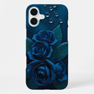 16 Plus Funda para iPhone con diseño de rosas azules de me